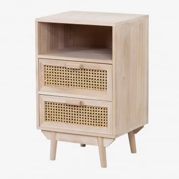 Vierkante Nachtkastje 40x40 Cm Met Opbergruimte Van Hout Ralik Bruin – Natuurlijk Hout - Sklum