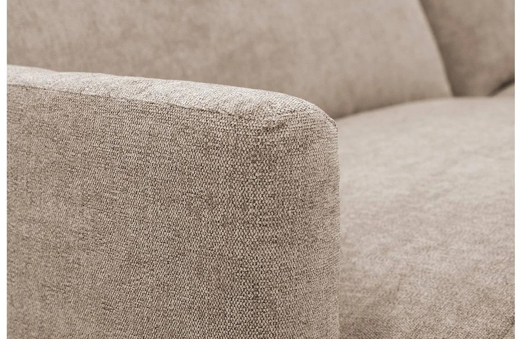 Goossens Bank Luxor Stof beige, stof, 2,5-zits, modern design met chaise longue links