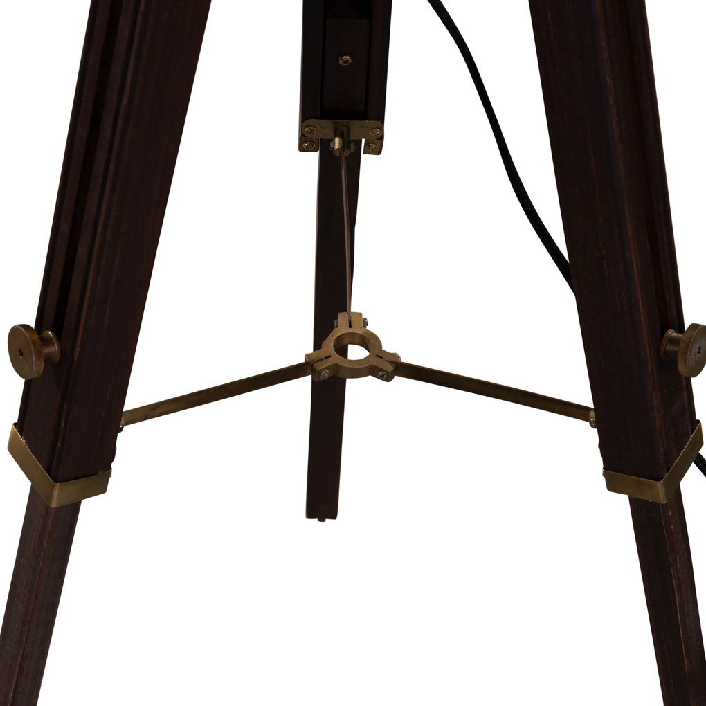 Vloerlamp messing tripod met velours lampenkap blad dessin met gouden binnenkant - Cortin Klassiek / Antiek, Landelijk E27 rond Binnenverlichting Lamp