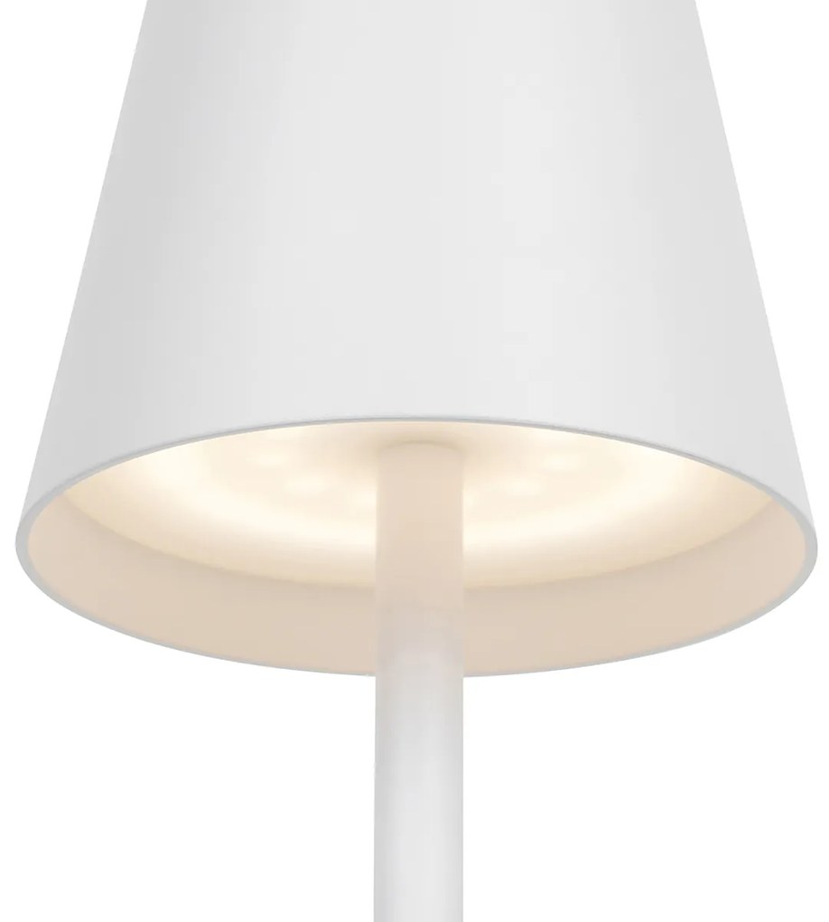 Set van 2 buiten tafellamp wit incl. LED en dimmer oplaadbaar - Janet Modern IP44 Buitenverlichting Lamp