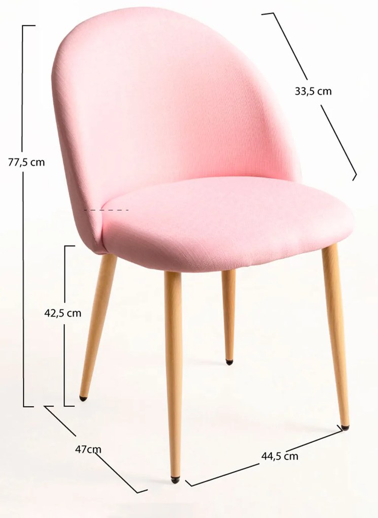 Pak 4 Vint Stoffen Stoelen