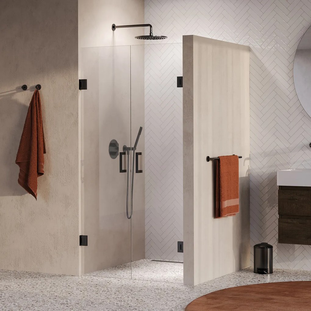 Brauer Void profielloze pendeldeuren 90cm gunmetal geborsteld PVD