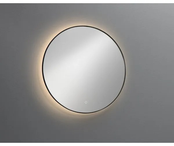 Royal Plaza Merlot spiegel 120x120cm Rond led verlichting geintegreerd IP44 Glas Goud mat