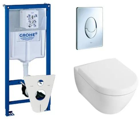 villeroy en boch Subway 2.0 toiletset met inbouwreservoir, softclose en quick release closetzitting en bedieningsplaat chroom