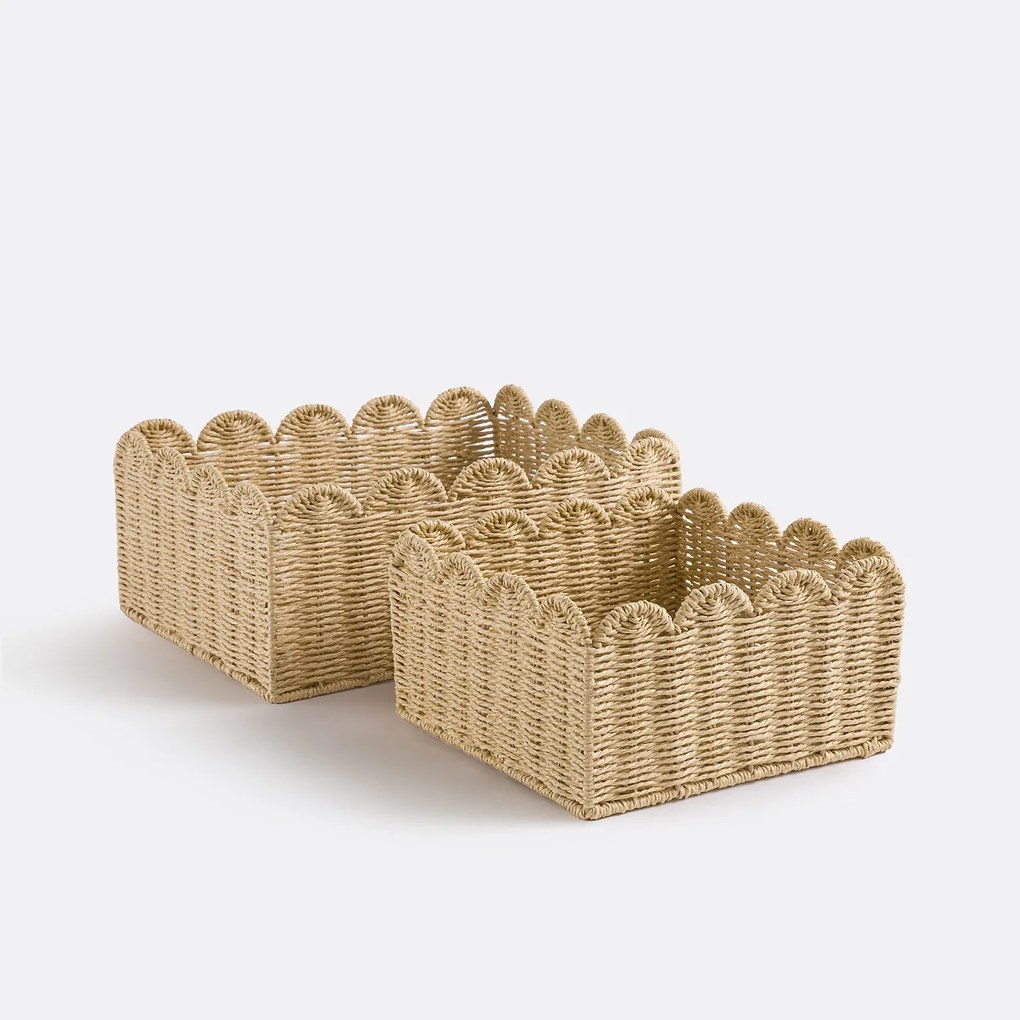 Set van 2 manden in gevlochten papier, Briska