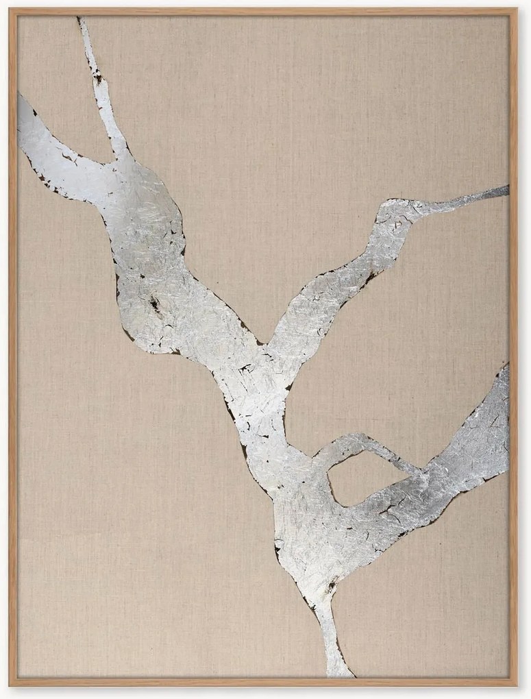 Handgeschilderd ingelijst canvas Art Wild Horizon Silver