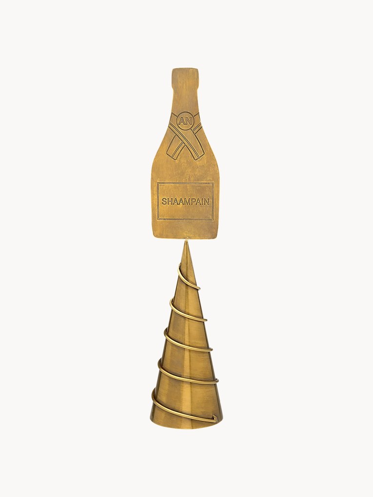 Kerstboomtopper Champagne van messing