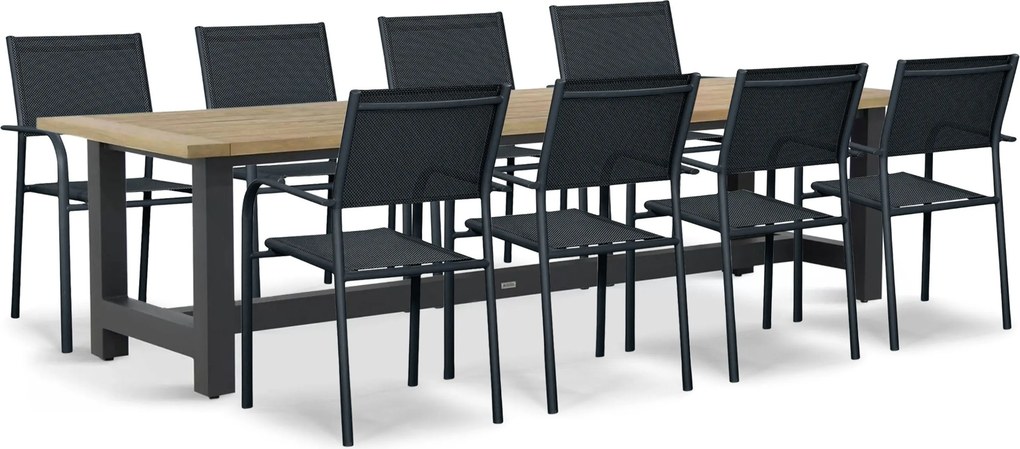 Tuinset 8 personen 300 cm Aluminium Grijs Presto Brentino/San