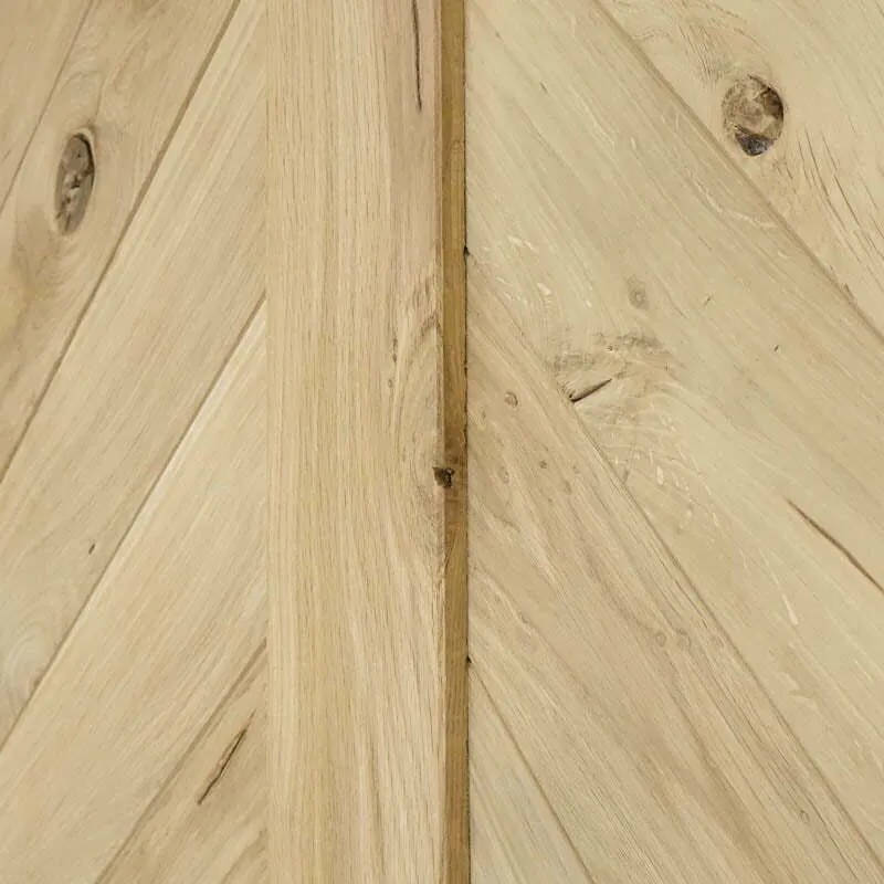 Houten Schuifdeur -  Eiken Chevron Onbehandeld - Zwart - Incl. Rails