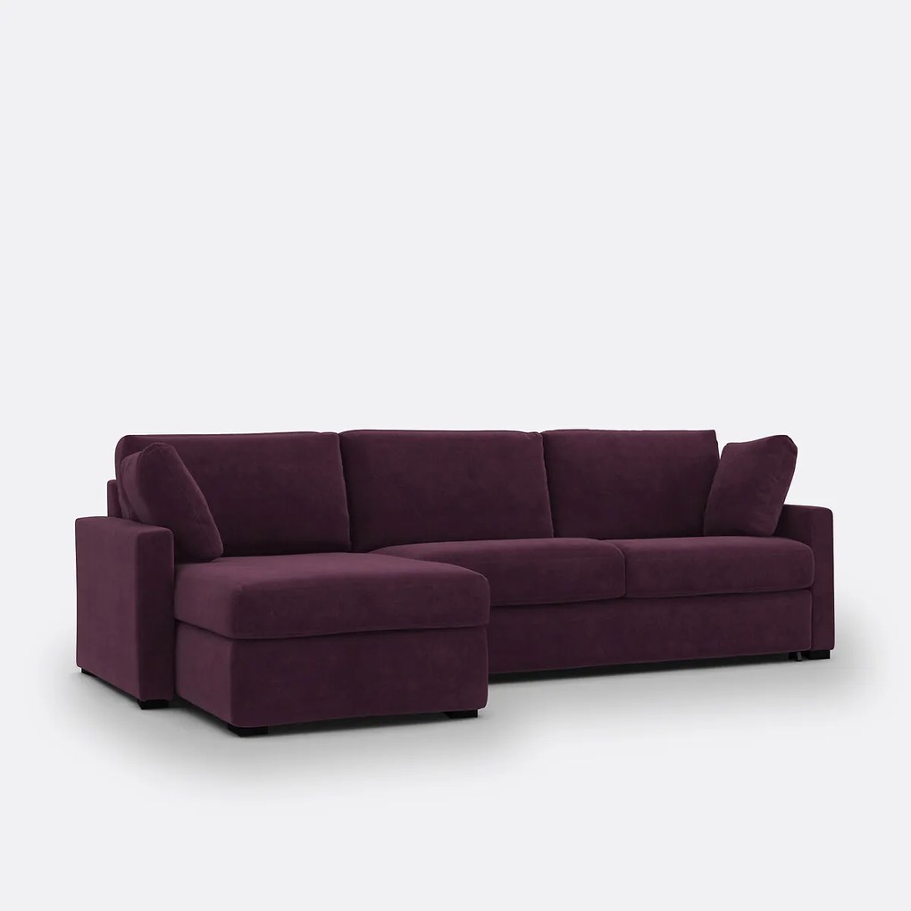 Hoekbank, omvormbaar, 4-zits, fluweel, Comfort Bultex®, TIMOR