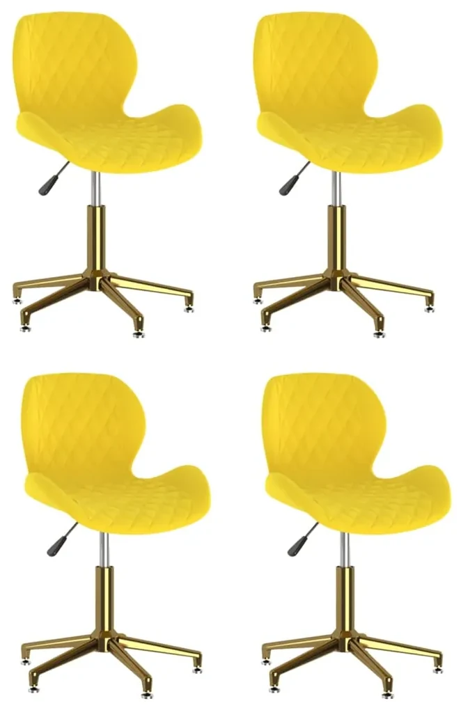 vidaXL Eetkamerstoelen draaibaar 4 st fluweel geel