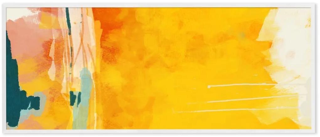 Sunny Abstract door Ana Rut Bre ingelijste print, 40x100 cm, oranje