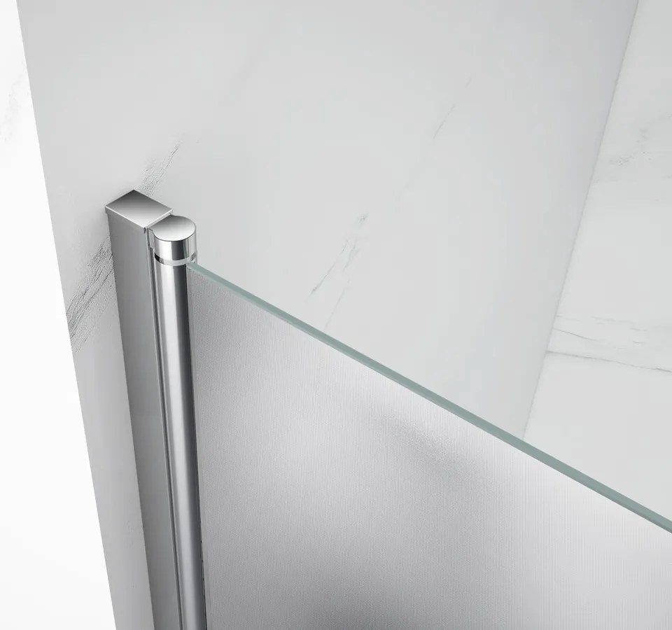 Aqualine Pilot melkglas douchecabine 70x70cm vierkant met chromen profielen