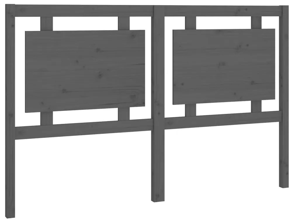 vidaXL Hoofdbord 155,5x4x100 cm massief grenenhout grijs