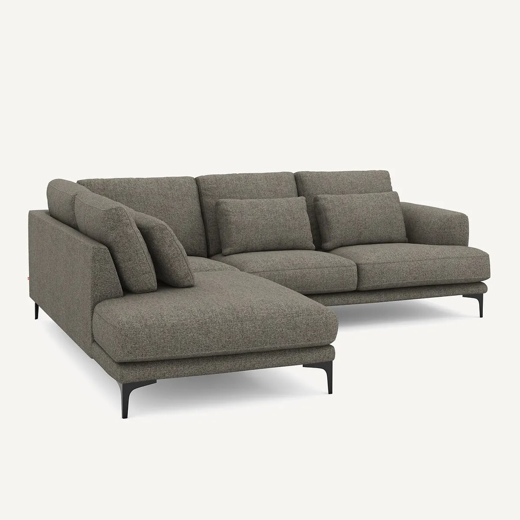 Linkse hoekbank met leuning in tweed, Marsile