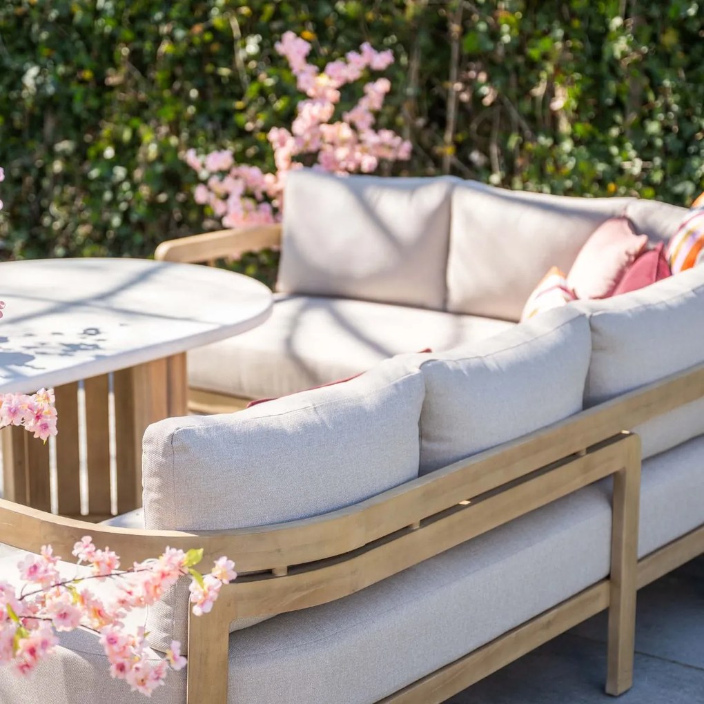 Garden Impressions Sirocco lounge dining set 3-delig links - acacia - grey sand