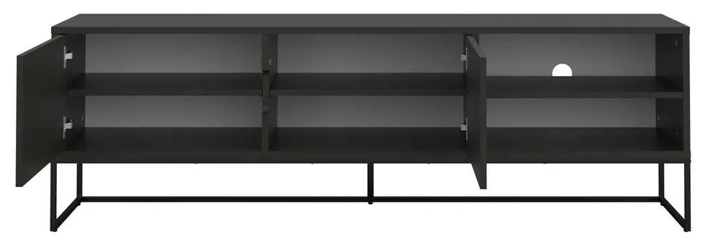 Tenzo Lipp Scandinavische TV-meubel Zwart - 176x43x57cm.