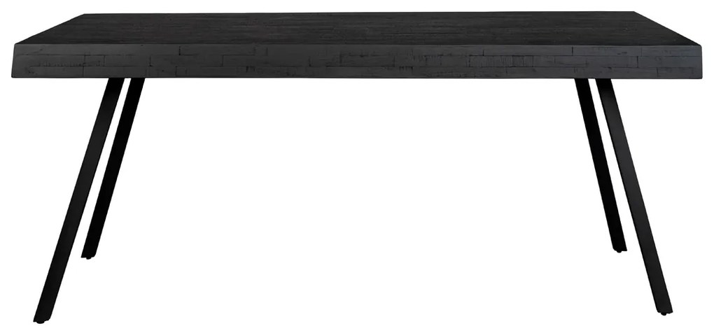Lavis Suri Black Eettafel Van Gerecycled Teak Zwart 180 X 90 Cm - 180 X 90cm.