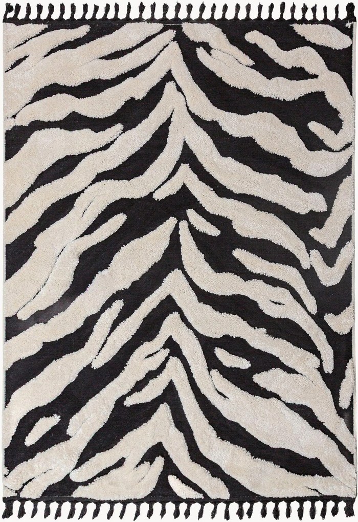 Hoog-laag vloerkleed Esra Zebra