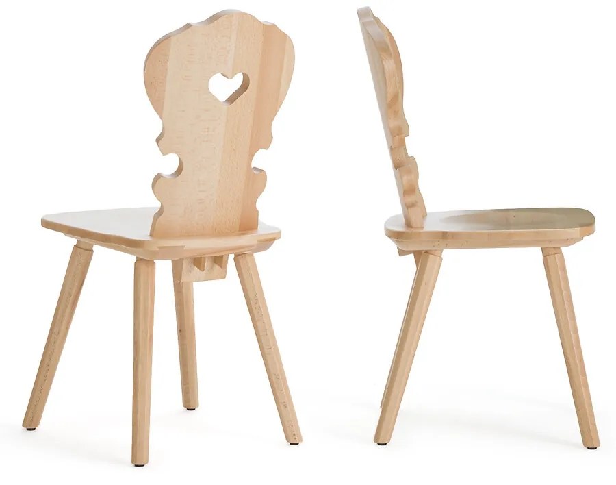 Set van 2 stoelen in massief beukenhout, Arthur