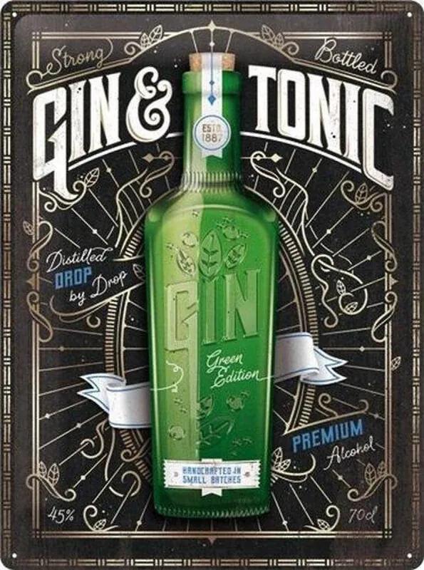 Nostalgic Art Metalen bord Gin Tonic Premium 30x40cm