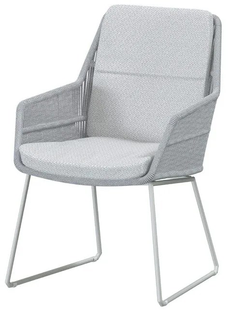 4 Seasons Outdoor Valencia eetset frozen met Quatro frost grey tafel teak blad 220 cm Tuinset houtkleur weerbestendig