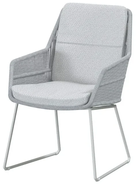 4 Seasons Outdoor Valencia eetset frozen met Quatro frost grey tafel teak blad 220 cm Tuinset houtkleur weerbestendig