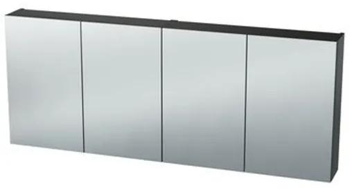 Nemo Spring Nebulo spiegelkast - 160x65x17.8cm - 4 deuren - glazen leggers - met stopcontact - zonder schakelaar - kleur: U960 ST9 Onyx Grey 20037000
