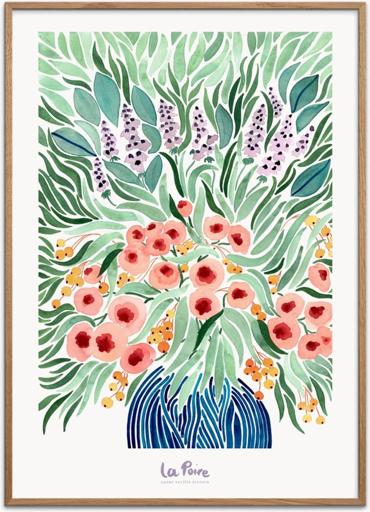 Ingelijste digitale print La Poire - Peonies
