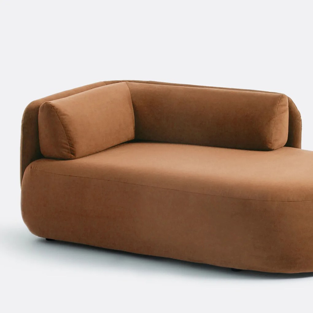 Longchair rechts, fluweel, Méridiano