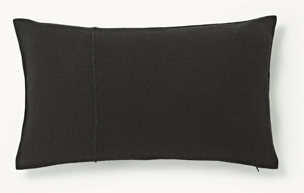 Katoenen kussenhoes Terre met decoratieve naad