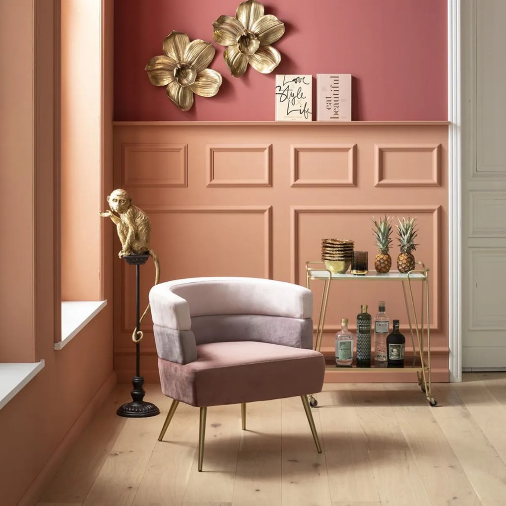 Roze Design Fauteuil Fluweel