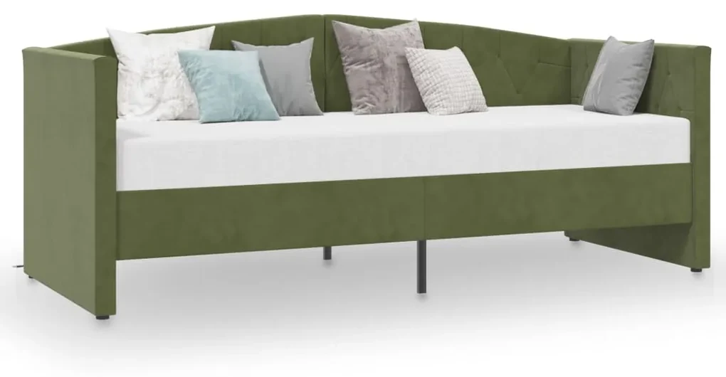 vidaXL Slaapbank met USB fluweel donkergroen 90x200 cm