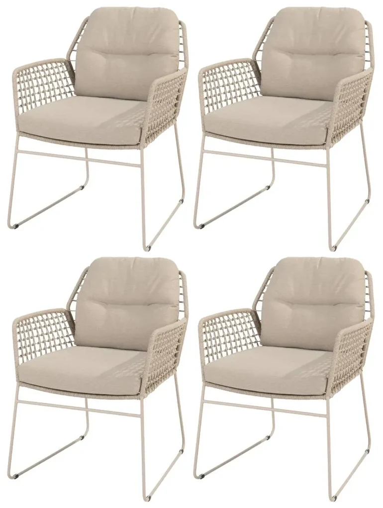Albano dining tuinstoel latte Taste 4SO set van 4