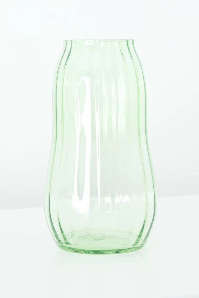 Groene glazen vaas