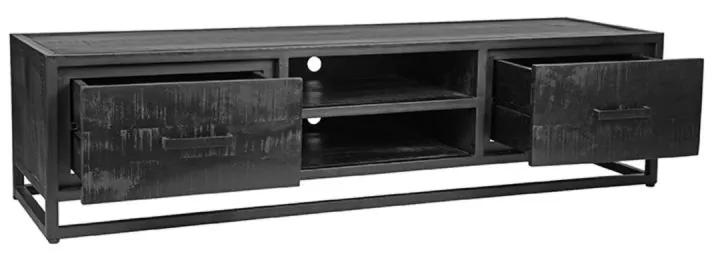 LABEL51 Tv-meubel Chili Zwart Mangohout 160x45x40 cm - Mangohout/Metaal - Label51