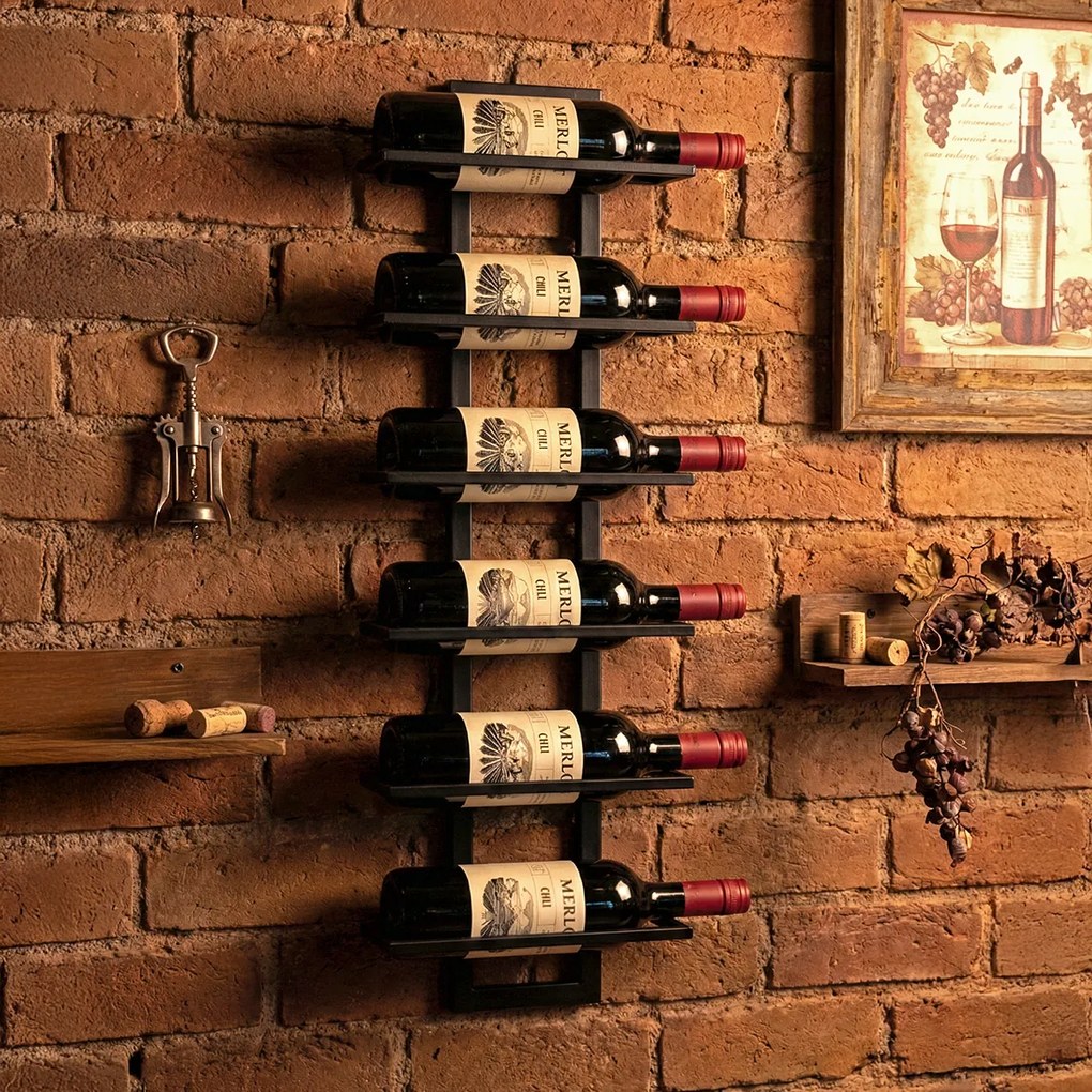 Wijnrek Muur - 28x10x75cm.