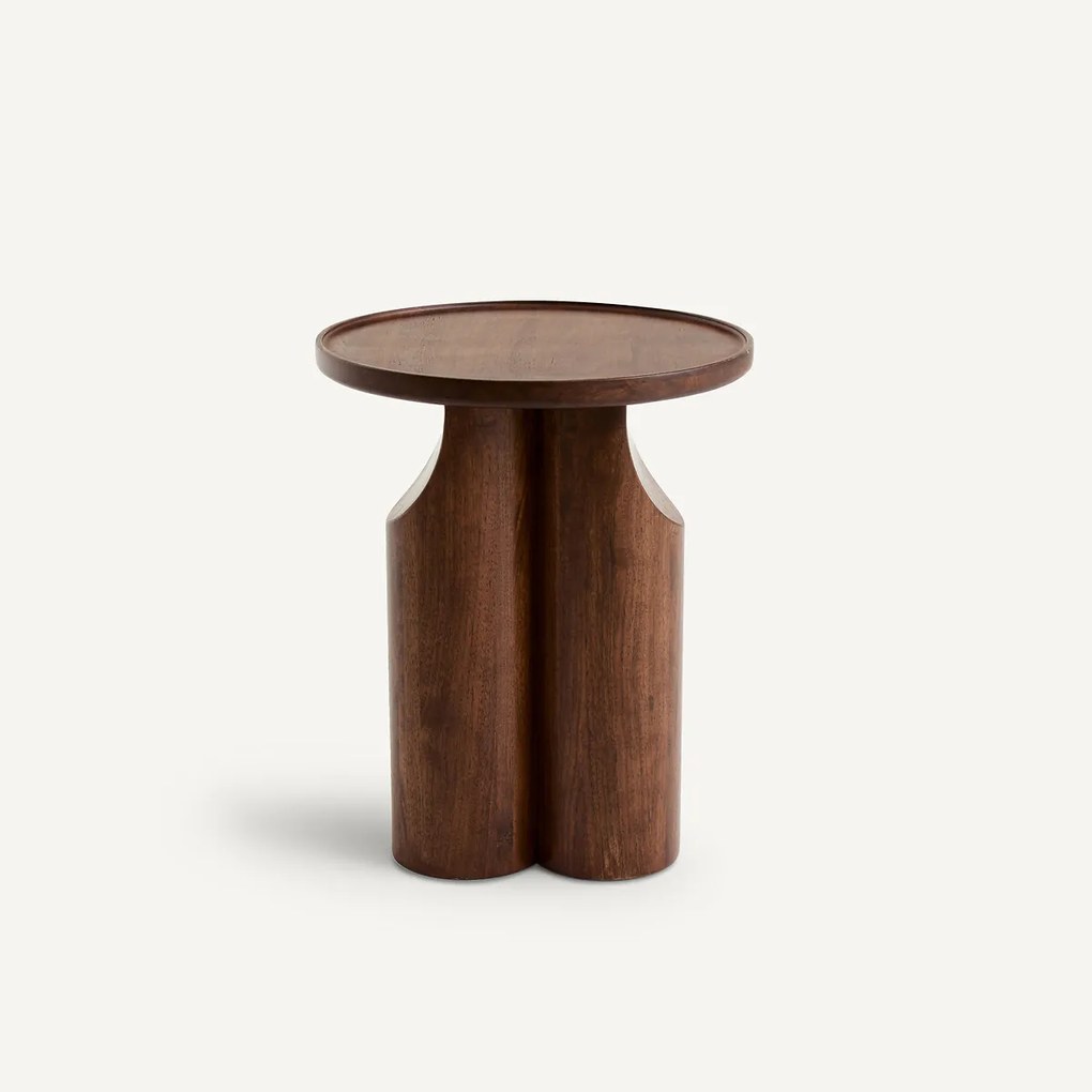 Bijzettafel van notenhout en walnootfineer, Stigido