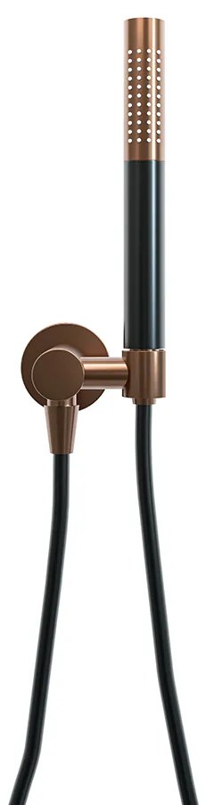 Mueller Bronzo staafhanddoucheset met wandaansluitbocht mat zwart met brons geborsteld