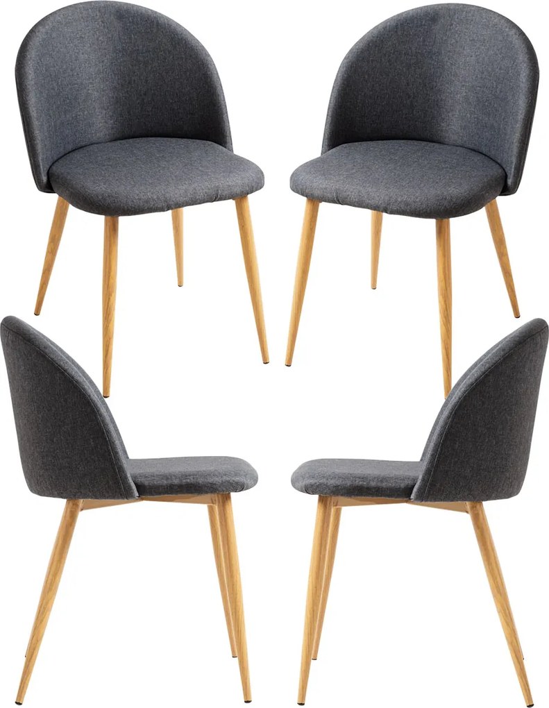 Set 4 Vint Stoffen Stoelen