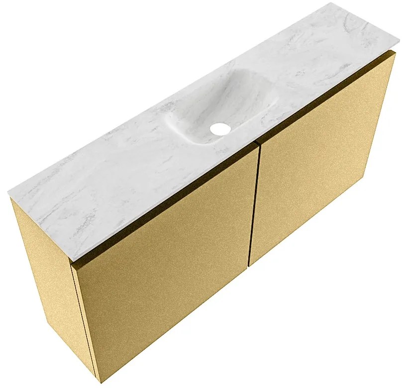 Mondiaz Ture DLux toiletmeubel 100cm oro met wastafel opalo midden met kraangat