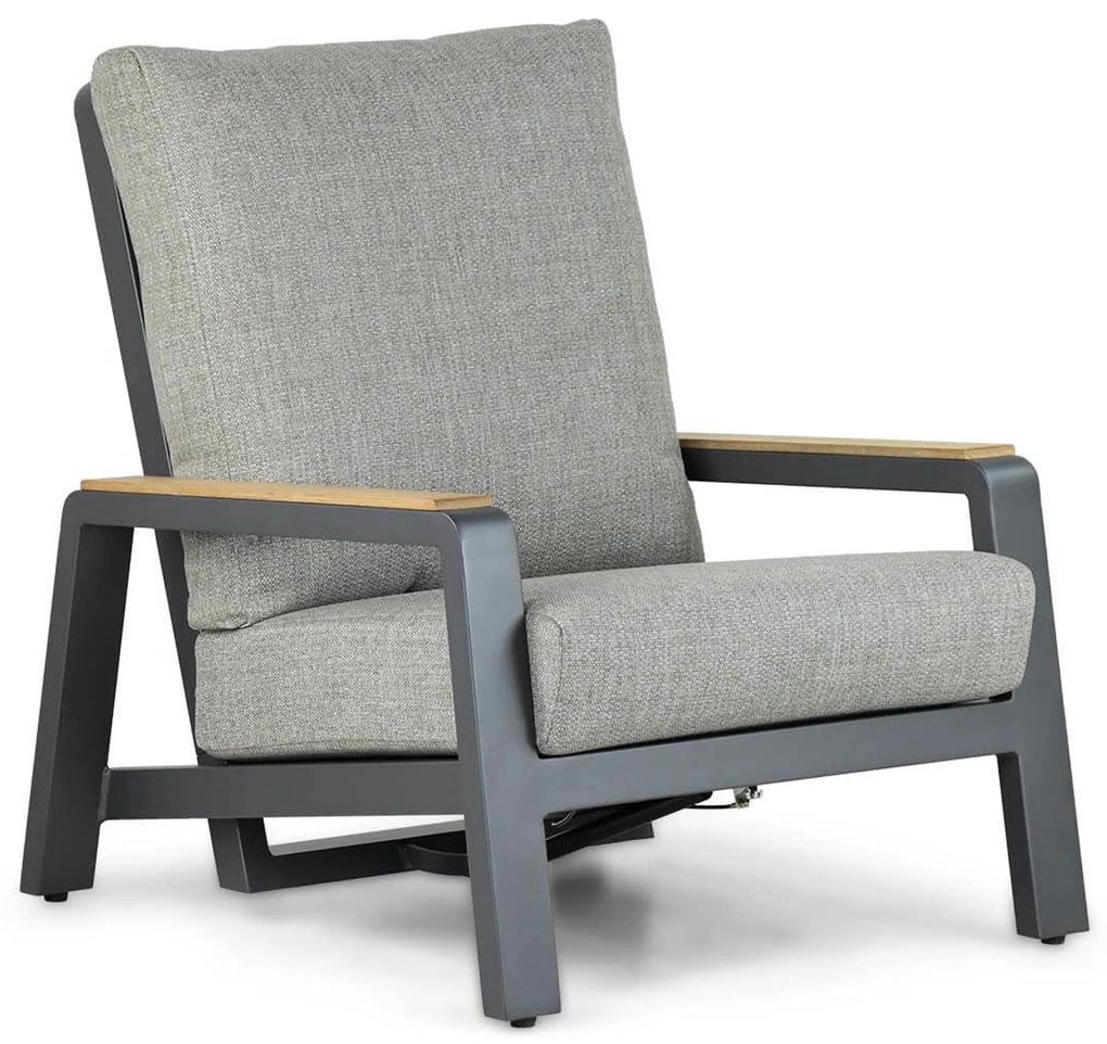 Stoel en Bank Loungeset 5 personen Aluminium/teak Grijs Osmen Manly