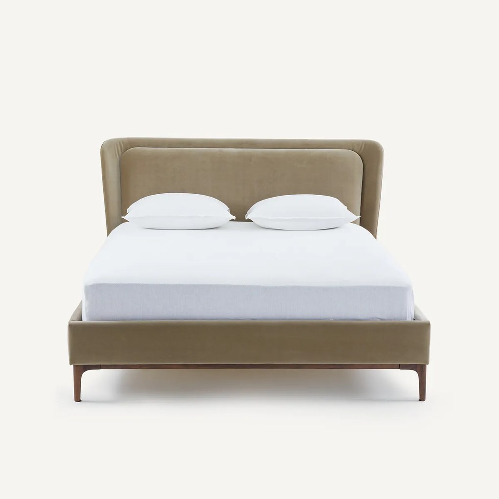 Tweepersoonsbed met hoofdbord en boxspring, fluweel, JABOTE