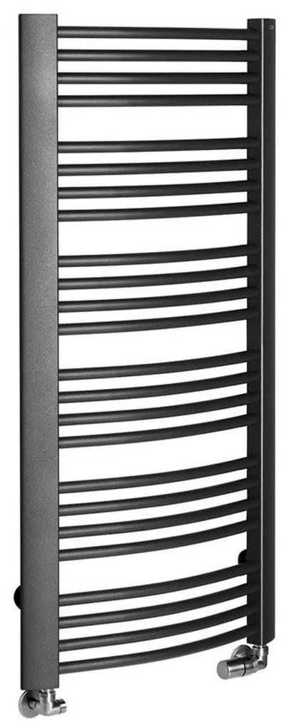 Handdoekradiator Sapho Egeon Gebogen 59.5x123.8 cm Antraciet
