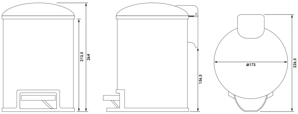 Brauer pedaalemmer 3 liter chroom