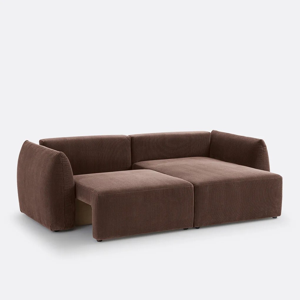 Corduroy hoekslaapbank met koffer, EDITH