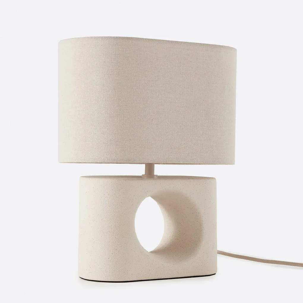 Tafellamp van keramiek en linnen, GANI