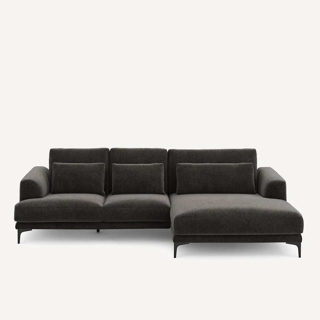 XL hoekbank rechts in chenille fluweel, MARSILE