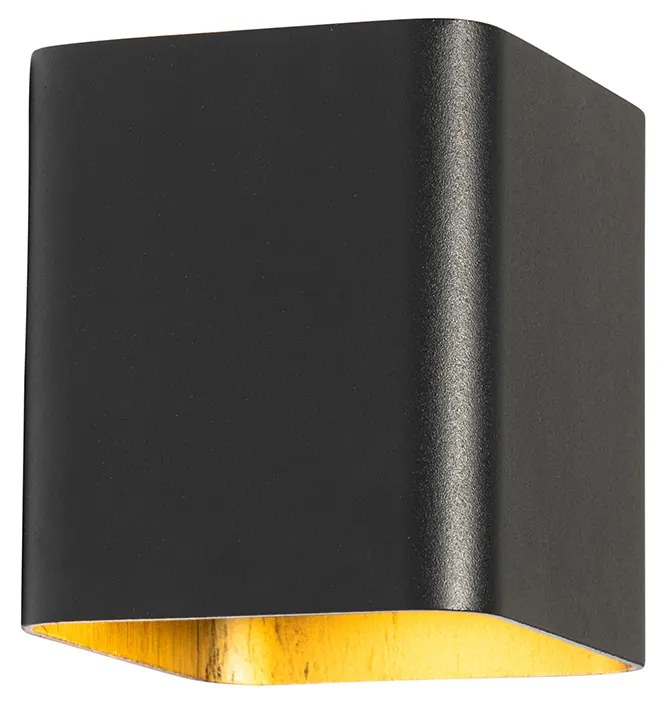 Moderne wandlamp zwart incl. LED IP54 vierkant - Evi