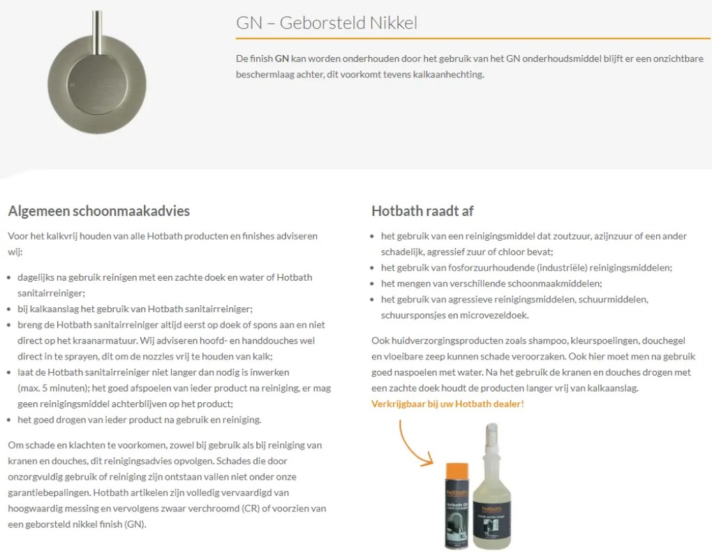 Hotbath Cobber Handdouche met douche aansluiting en opsteek Geborsteld Nikkel M442